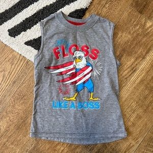 Way To Celebrate Patriotic floss like a boss graphic tank top